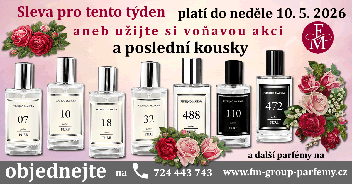 Sleva pro tento týden aneb užijte si voňavou slevu s oblíbenými FM Group parfémy