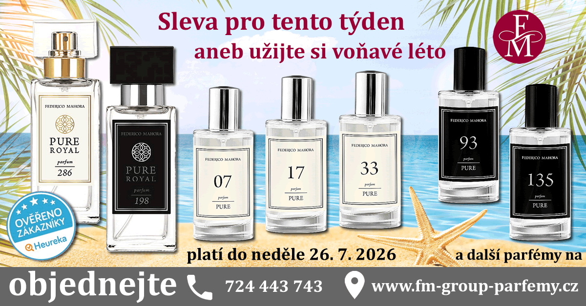 SLEVA PRO TENTO TÝDEN - ZBOŽÍ NASKLADNĚNO ! Sleva pro tento týden - aneb užijte si voňavé léto s FM Group parfémy