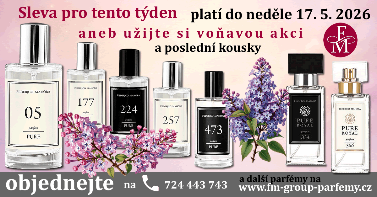 Sleva pro tento týden aneb užijte si voňavou slevu s oblíbenými FM Group parfémy