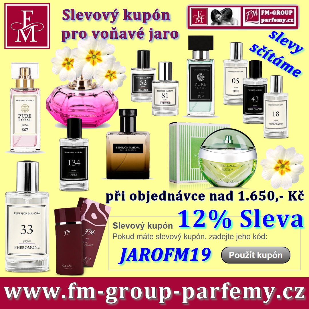 slevový kupon slevový kupon fm group parfémů fm world